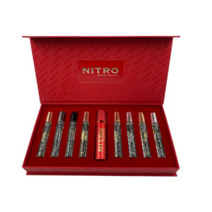NITRO DUMONT PARIS POUR HOMME 9 * 0.34 EAU DE PARFUM SPRAY SET: NITRO + NITRO BLACK + NITRO GREEN + NITRO INTENSE + NITRO PLATINUM + NITRO RED + NITRO WHITE + NITRO BLUE + TRAVEL SPRAY CASE