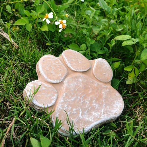 Outdoor Resin Pawprint Remembrance Tombstone With 4x3 Inch Personalized Picture Frame Pet Memorial Gifts For Lawn Backyard Courtyard green product without words
