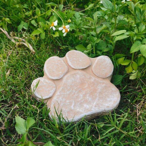 Outdoor Resin Pawprint Remembrance Tombstone With 4x3 Inch Personalized Picture Frame Pet Memorial Gifts For Lawn Backyard Courtyard green product without words