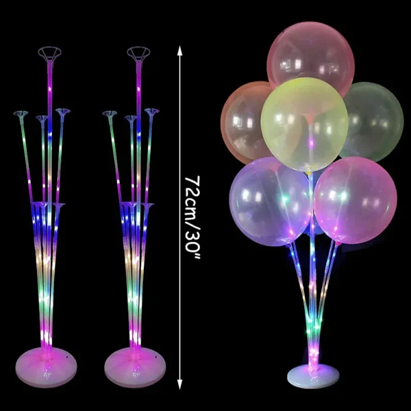 Color: Clear - 7Tubes Balloons Stand Balloon Holder Column Confetti Balloon Baby Shower Kids Birthday Party Wedding Decoration Supplies