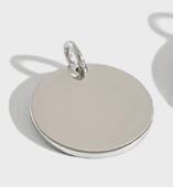 Clean Slate Geometry Round Personalized 925 Sterling Silver DIY Pendant