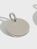 Clean Slate Geometry Round Personalized 925 Sterling Silver DIY Pendant