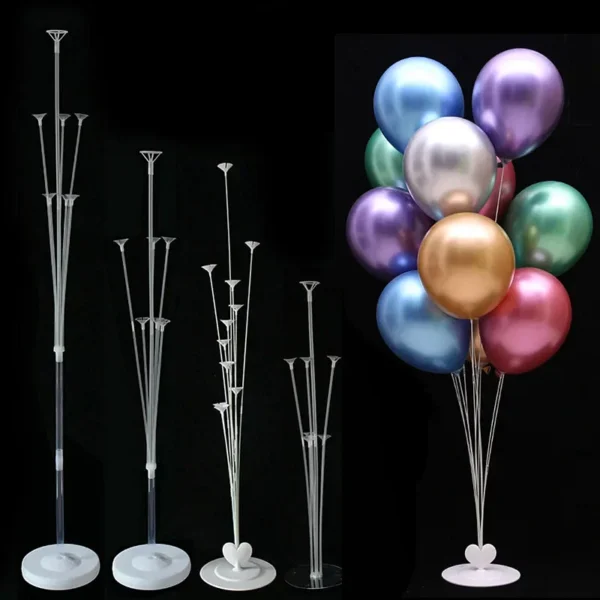 Color: iridescent - 7Tubes Balloons Stand Balloon Holder Column Confetti Balloon Baby Shower Kids Birthday Party Wedding Decoration Supplies