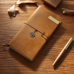 Color: Brown - 00% Genuine Leather Traveler Notebook Handmade Vintage Cowhide Diary Journal Sketchbook Organiser Planner TN Notebook Cover
