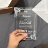 Color: Burgundy, Size: S - Acrylic Invitation, Personalized Party Invitations
