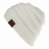 GRAY - New Lady Knitted Hats for Women Girls  Cap Openings Horsetail Hat
