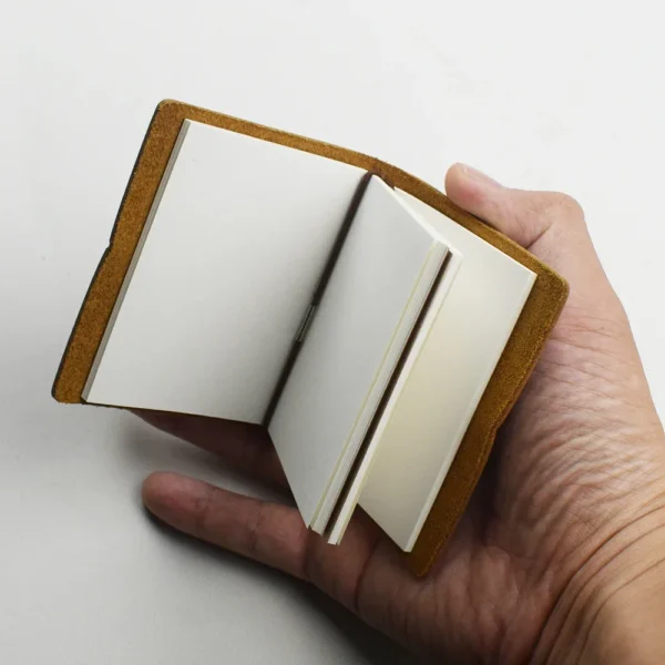 Color: Coffee - 1pc Leather Pocket Notebook 60 Blank Inner Pages Note Book for Sketching, Quoting, Notes & Journals