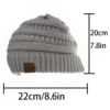 GRAY - New Lady Knitted Hats for Women Girls  Cap Openings Horsetail Hat