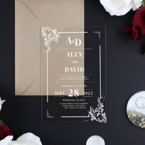Color: PURPLE, Size: S - Acrylic Invitation, Personalized  Party Invitations