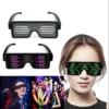 S6ea538b3bb634c5ba6b356a06cee0197S.webp Color: Green - LED Glasses Party Luminous Glasses USB Charge Neon Glass Glowing Christmas Flashing Light Glow Sunglasses Holiday Party Supplies