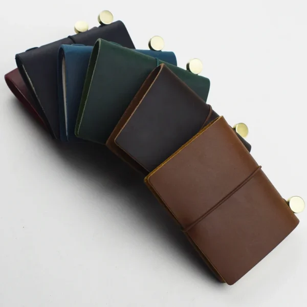 Color: Coffee - 1pc Leather Pocket Notebook 60 Blank Inner Pages Note Book for Sketching, Quoting, Notes & Journals