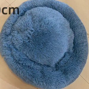 Color: Green - Cotton Pet Bed Winter Warm Sleeping Bed For Dogs Kennel Dog Round Cat Long Plush Puppy Cushion Mat Portable Cat Supplies