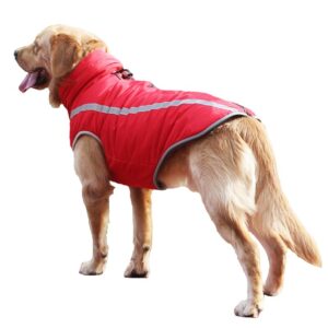 Color: Yellow, Size: 5XL - Thickened dog clothes windproof pet jacket