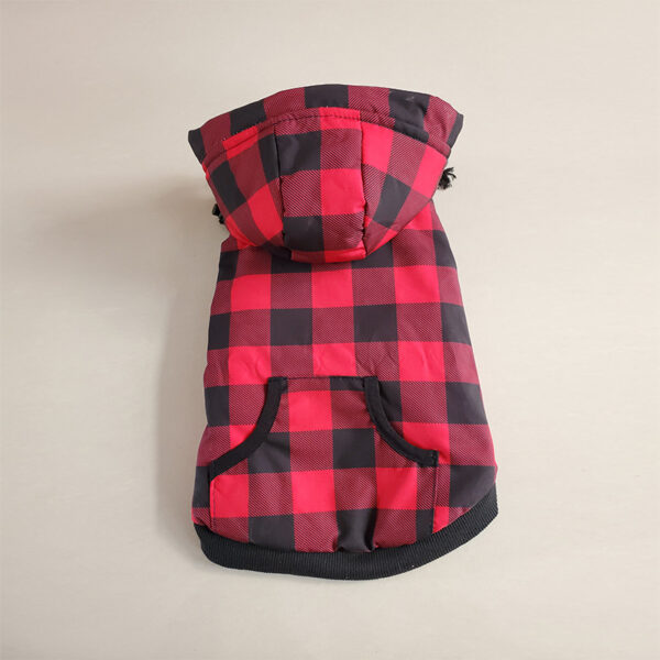 Color: Red, Size: 10 - Pet plaid warm clothes for autumn and winter