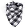 Color: Black and white plaid, Size: S - Cross-border new classic plaid pet saliva towel double dog triangle towel dog scarf pet jewelry