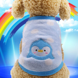 Color: Blue penguin, Size: L - Flannel warm pet clothes