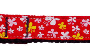Butterfly Nylon Ribbon Collar Red 1 wide 4ft Lsh