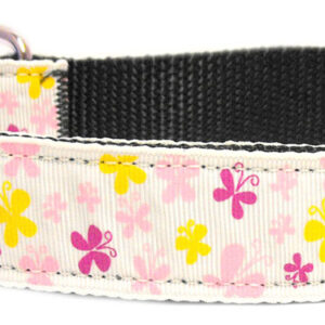 Butterfly Nylon Ribbon Collar White Sm