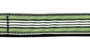 Preppy Stripes Nylon Ribbon Collars Green/White 1 wide 4ft Lsh
