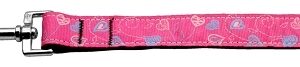 Crazy Hearts Nylon Collars Bright Pink 1 wide 4ft Lsh