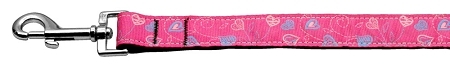 Crazy Hearts Nylon Collars Bright Pink 1 wide 4ft Lsh