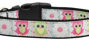 Sweet as Sugar Owls Nylon Dog Collar SM