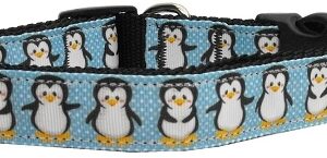 Penguins Nylon Dog Collar Medium Narrow