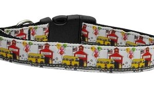 School Days Nylon Ribbon Dog Collars Medium