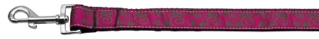 Pink and Lime Swirly Nylon Dog Leash 3/8 inch wide 6ft Long