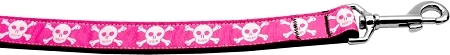 Pink Skulls Nylon Dog Leash 5/8 inch wide 4ft Long