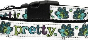 Pretty as a Peacock Nylon Dog Collar SM