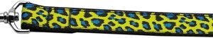 Blue and Yellow Leopard Nylon Dog Leash 3/8 inch wide 6ft Long
