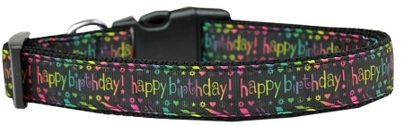125-167-XL.jpg Happy Birthday Nylon Dog Collar XL