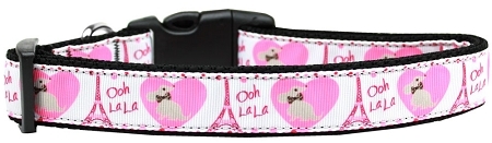 125-198-LG.jpg Oh La La Paris Nylon Dog Collar Large