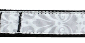 Damask Nylon Dog Leash 5/8 inch wide 4ft Long Grey