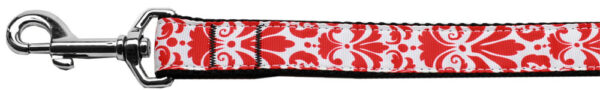 125-210-3806.jpg Damask Red Nylon Dog Leash 3/8 inch wide 6ft Long