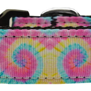 Pastel Tie Dye Nylon Dog Collar Medium
