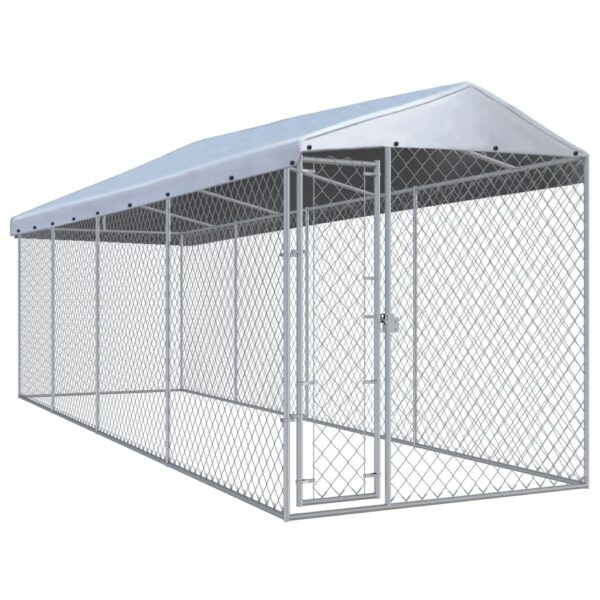 Dog Kennel Silver Galvanized Steel Large Outdoor Dog Kennel