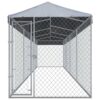 Dog Kennel Silver Galvanized Steel Large Outdoor Dog Kennel