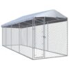 Dog Kennel Silver Galvanized Steel Large Outdoor Dog Kennel