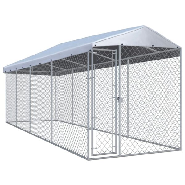 Dog Kennel Silver Galvanized Steel Large Outdoor Dog Kennel