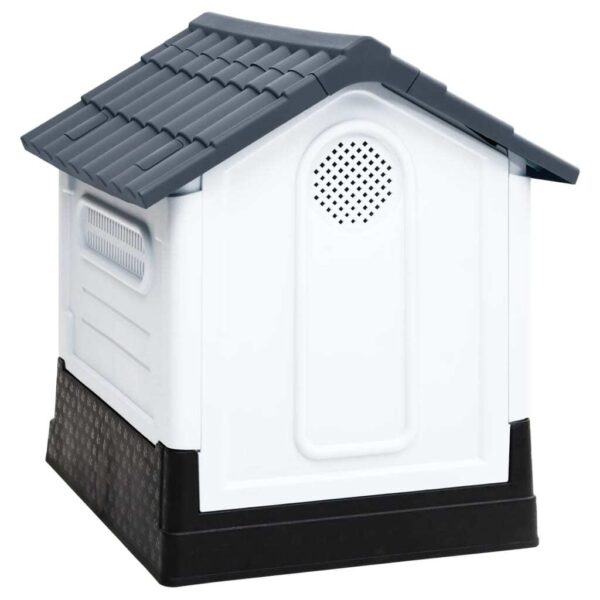 Dog House Grey, White, Black Polypropylene Small Durable