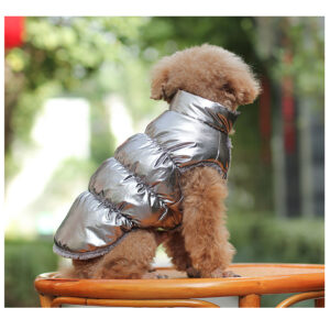 Color: Silver, Size: 3XL - Warm Winter Puppy Teddy Clothes Pet Waistcoat And Cat Clothes