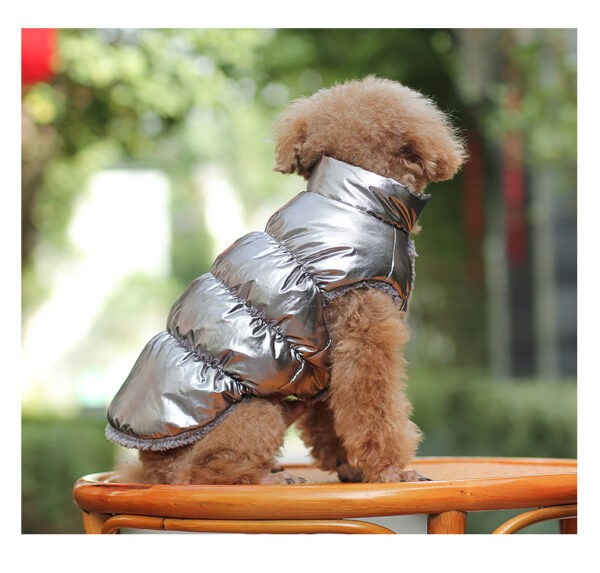 Color: Silver, Size: 3XL - Warm Winter Puppy Teddy Clothes Pet Waistcoat And Cat Clothes