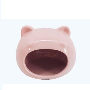 Color: Big fat pink - Sleeping SmallHouse Hamster House Sleeping Nest Ceramic Hest Squirrel House