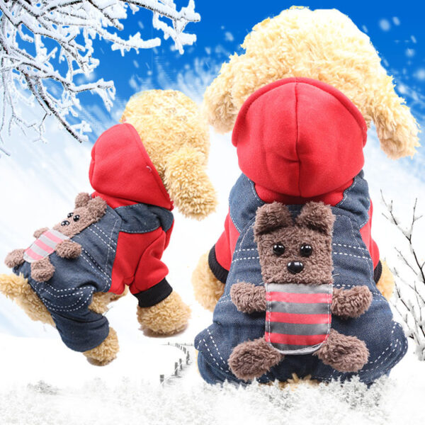 Color: 1style, Pet size: S - New Year Dog Cat Clothes Accessories Pet Supplies Fall winter Four Legged Cotton-padded Clothes