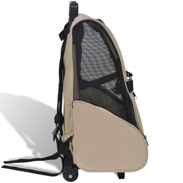 Pet Carrier Beige Polyester and Metal Suitable for small pets