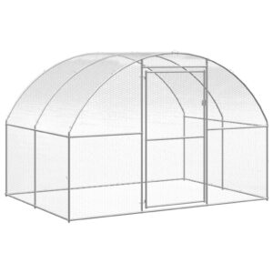 Chicken Coop Silver Galvanized Steel Large Durable Chicken Coop