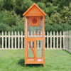 Bird House Brown, Green Solid pine wood, plywood, wire mesh Large