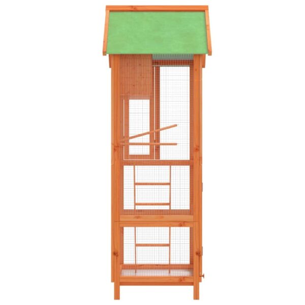 Bird House Brown, Green Solid pine wood, plywood, wire mesh Large